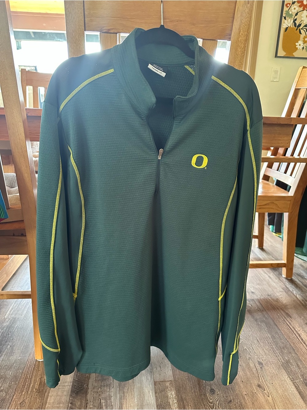 Nike Green Quarter-Zip Performance Jacket with Yellow Accents